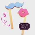 Mini Mustache & Lip Photo Booth Props – Gender Reveal Party, Set of 12