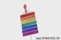 Birthday Cake Photo Booth Props ~ Red ~ Rainbow ~ Glitter