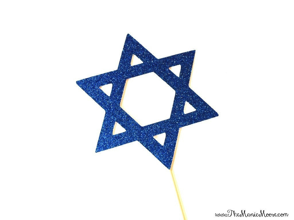 Blue Glitter Star of David – Hanukkah Photo Booth Prop