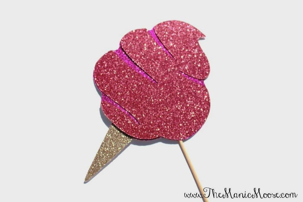 Glitter Cotton Candy Photo Booth Prop, Carnival Party Decor