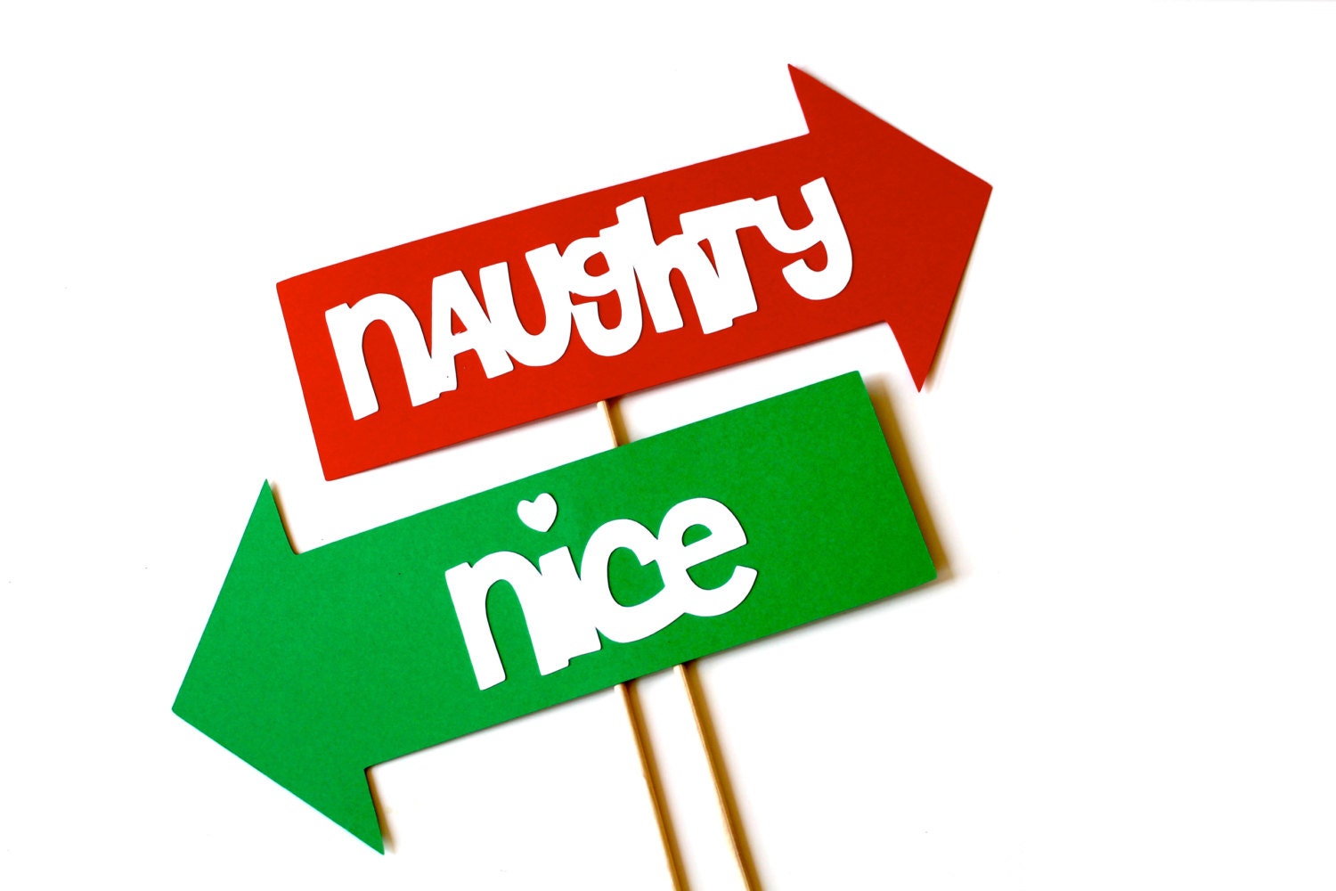 Naughty and Nice Arrow Props - Holiday Photo Booth Signs (Set of 2)