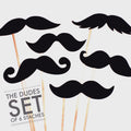 Black Mustache Photo Booth Props - Set of 6 Party Staches