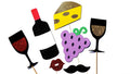 Photo Booth Props ~ Winery Collection ~ Set of 7 Wine Themed Photobooth Props with GLITTER