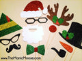 Glitter Christmas Photo Booth Props - Holiday Party Set