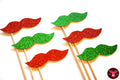 Christmas Glitter Mustache Photo Booth Props – Set of 6