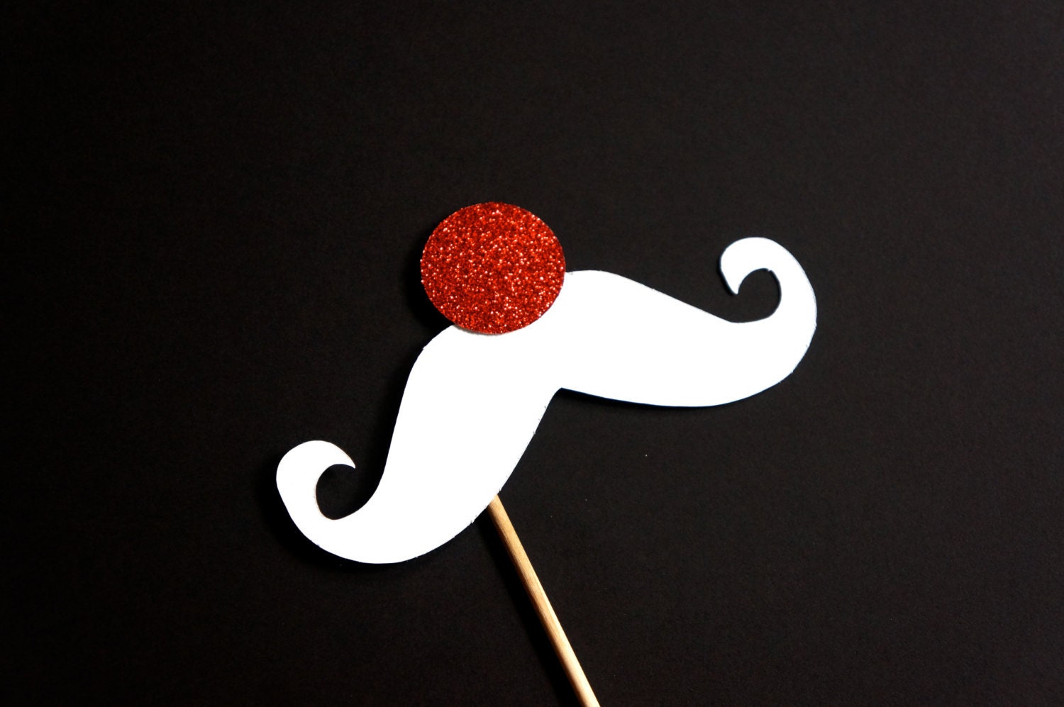 Glitter Santa Nose and Mustache Prop - Christmas Photobooth Prop