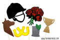Kentucky Derby Photo Booth Prop Set ~ 6 piece prop set ~ GLITTER Photobooth Props ~ FULLY ASSEMBLED