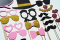 Pink and Gold Edition ~ 21 pieces ~ Birthdays, Weddings, Parties ~ GLITTER Props ~ Includes Chalkboard Bubble