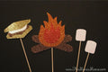 Glitter Campfire & S'mores Photo Booth Props - Party Decorations
