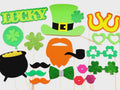 St. Patrick's Day Photo Booth Props - 18pc Glitter Party Set