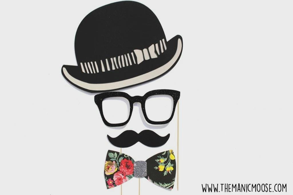 Kentucky Derby Photo Booth Prop Set ~ 4 piece prop set ~ GLITTER Photobooth Props ~ FULLY ASSEMBLED
