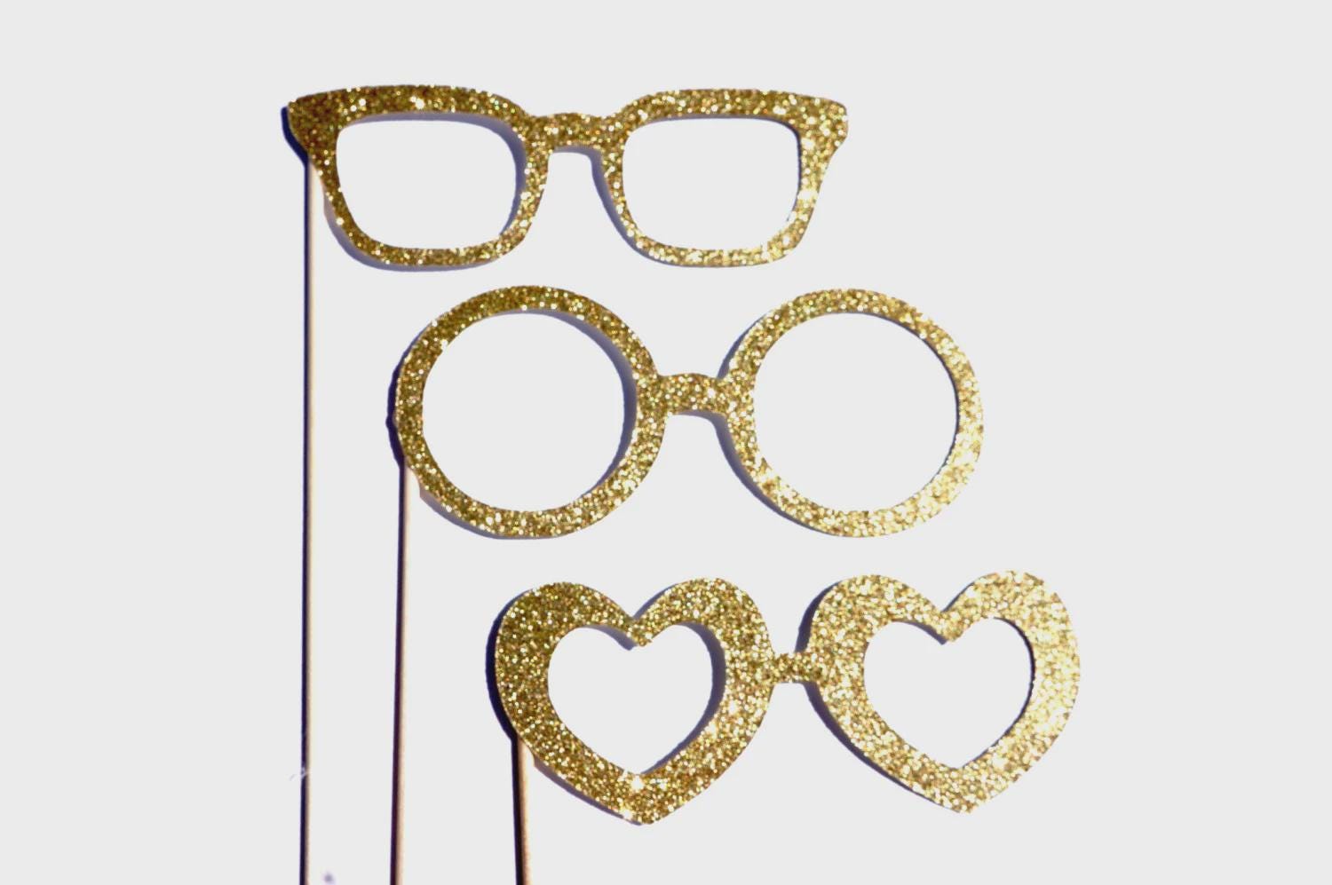 Glitter Glasses Photo Booth Props - Set of 3 Party Shades