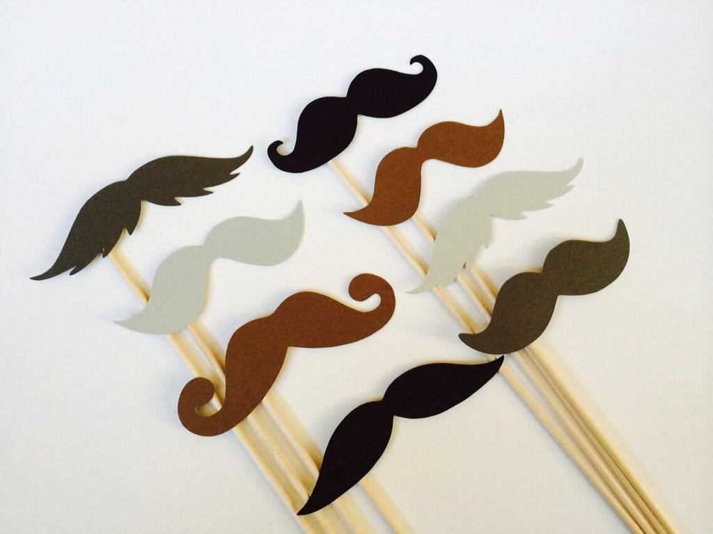Mustache Photo Booth Props - Set of 8, The Gentlemen
