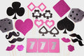 Vegas Photo Booth Props: Glitter Casino Party Decorations, Trivia Night
