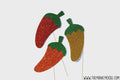 Glitter Chili Pepper Photo Booth Props - Cinco de Mayo Party Set