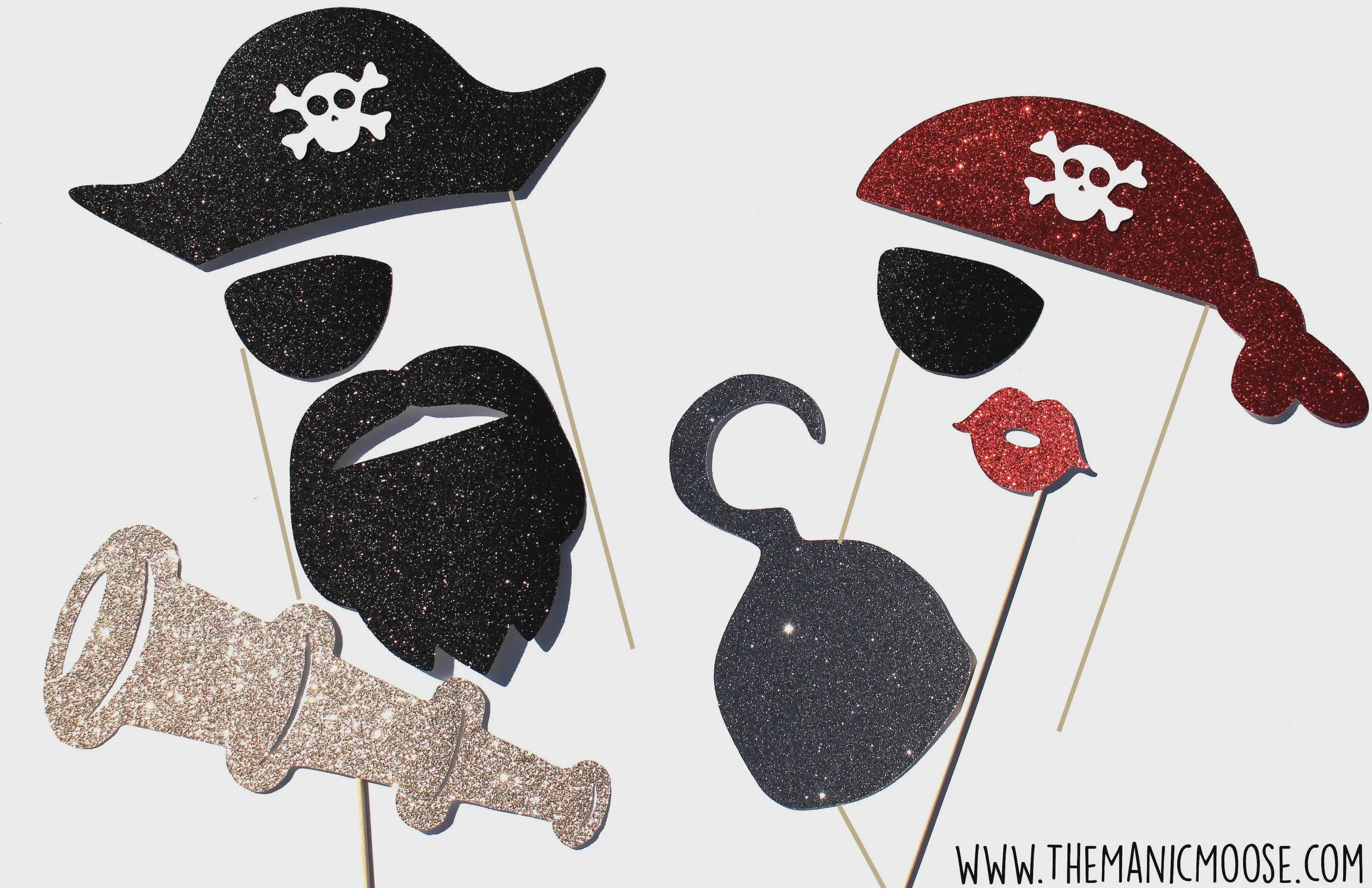 Photo Booth Props ~ DELUXE Pirate Prop Set ~ 8 props on a stick - Birthdays, Weddings, Parties