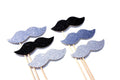 Glitter Mustache Photo Booth Props - Set of 6, Mod Party Decorations