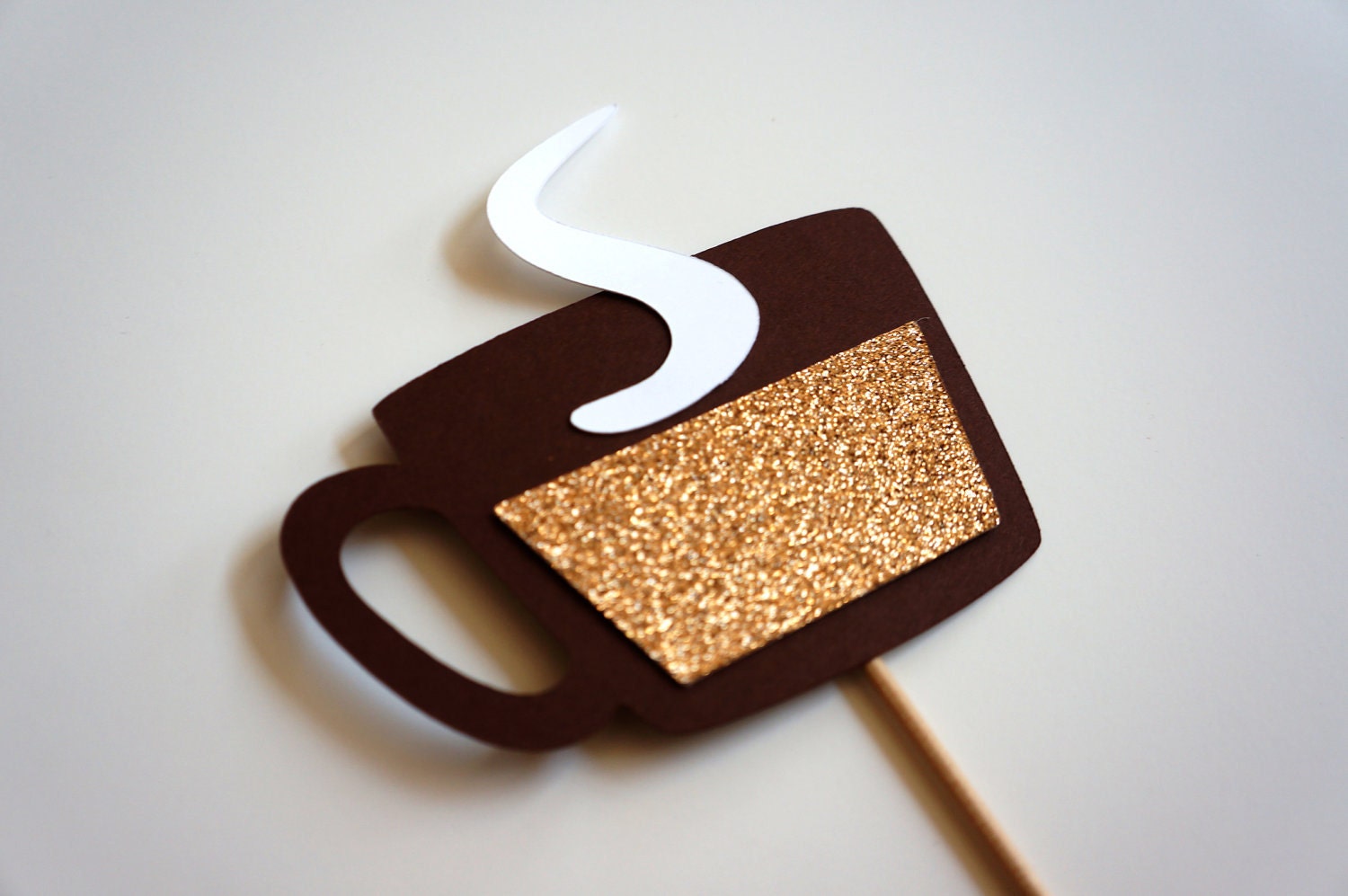 Photo Booth Props - Hot Chocolate, Coffee on a stick - GLITTER Photobooth Props