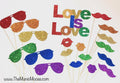 Rainbow Glitter Pride Photo Booth Props – 19 Piece Set
