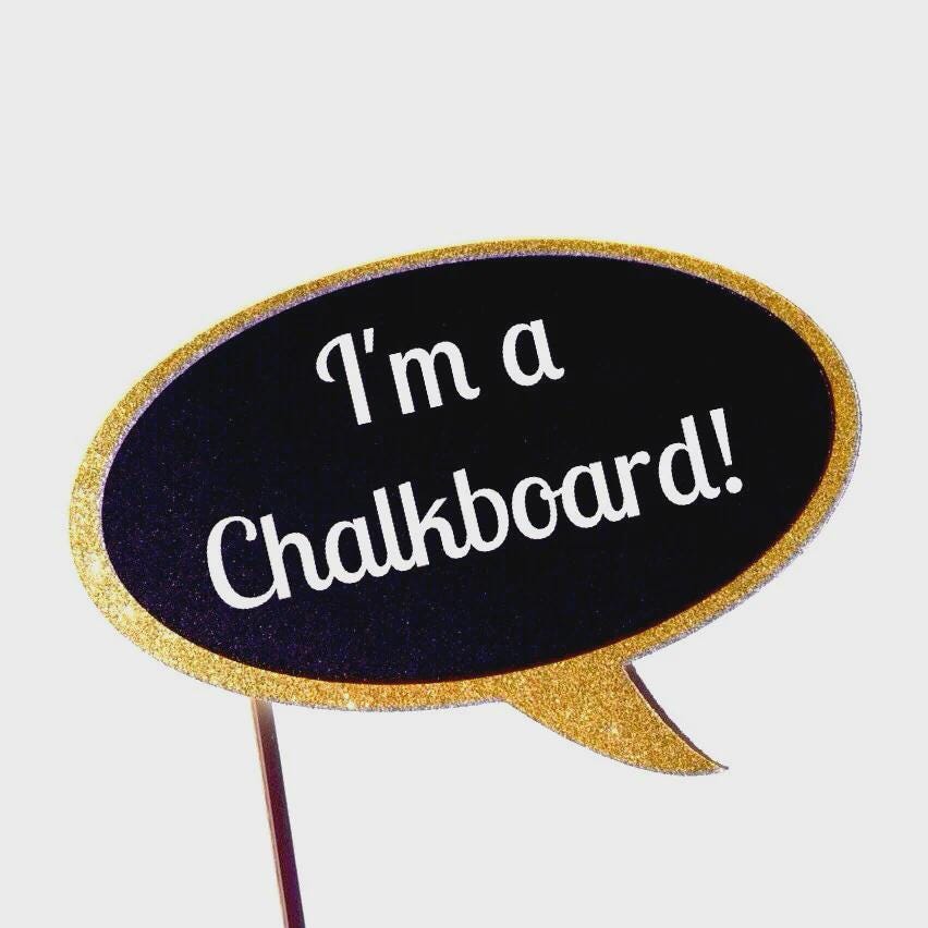 Glitter Chalkboard Photo Booth Prop - Speech Bubble, Party Decoration