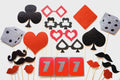 Vegas Photo Booth Props: Glitter Casino Party Decorations, Trivia Night