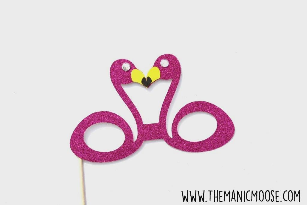 Glitter Tiki Photo Booth Props, Hawaiian Luau Party Set