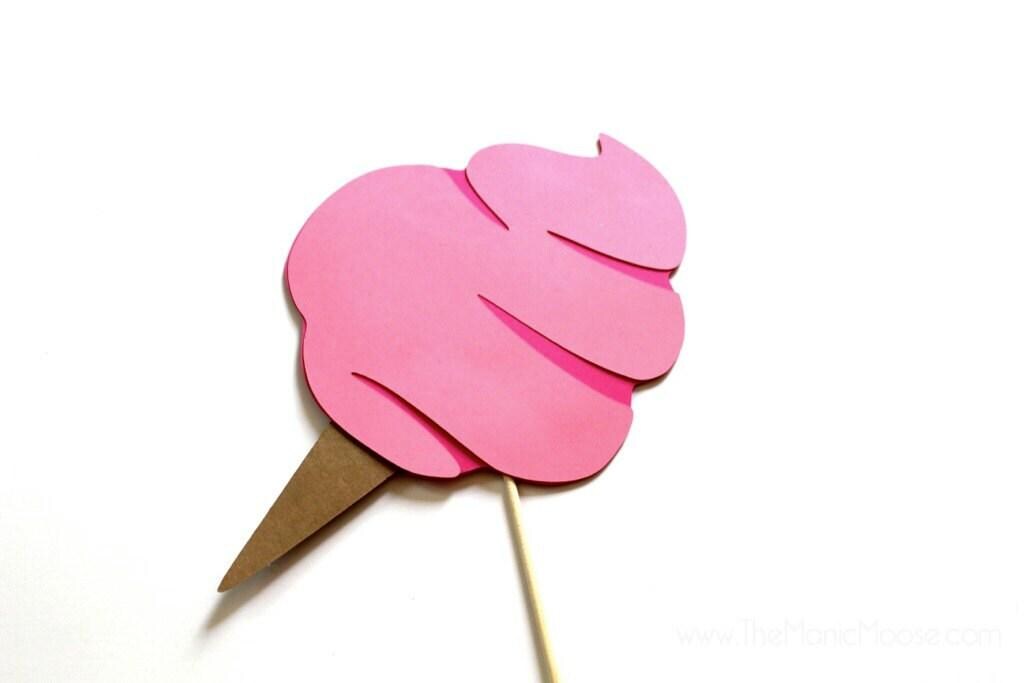 Glitter Cotton Candy Photo Booth Prop, Carnival Party Decor
