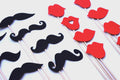 Mustache and Lips Photo Booth Props - Set of 16