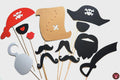 Pirate Photo Booth Props - 13 Piece Party Costume Set