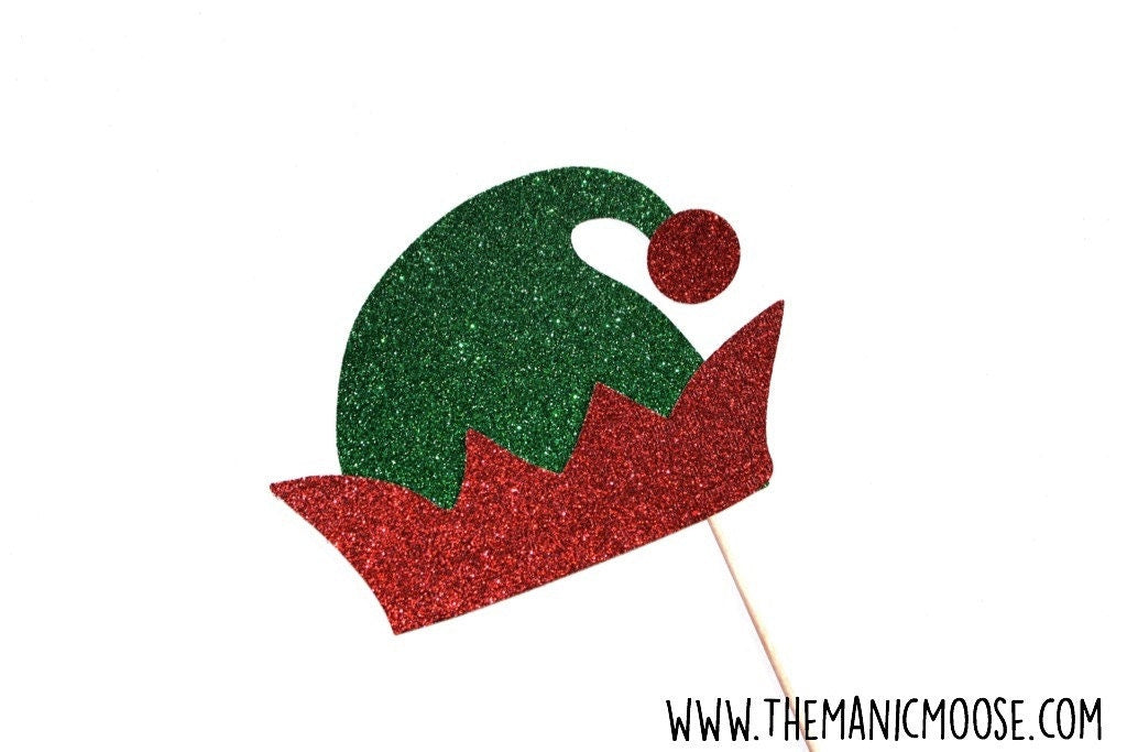Glitter Christmas Elf Hat Photo Booth Prop