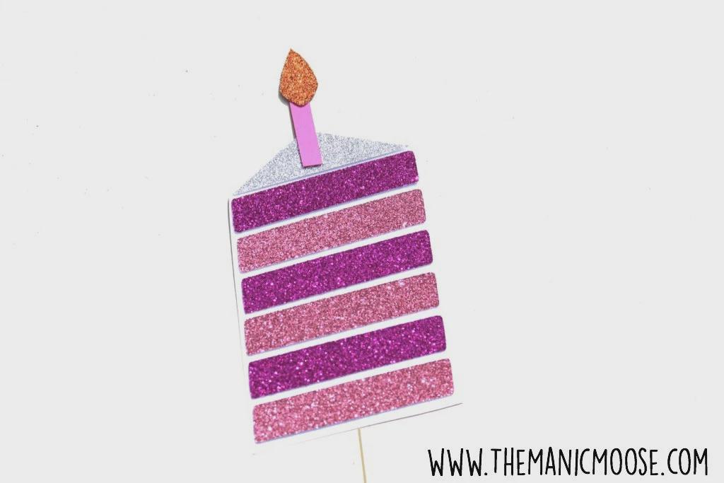 Birthday Party Photo Booth Props ~ 12 piece set ~ Pink ~ Glitter ~ You Choose Balloon Number