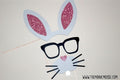 Glitter Bunny Photo Booth Props: Ears, Mouth, Glasses (Set of 3)