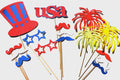 4th of July Photo Booth Props - Patriotic Party Decorations, 16 Piece Set