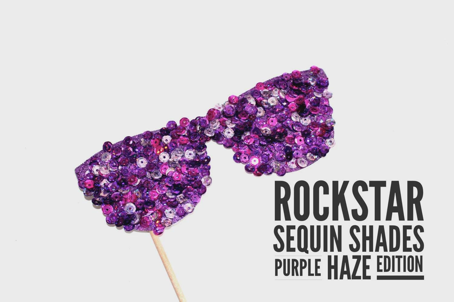 Purple Sequin Rockstar Glasses – Photo Booth Party Prop