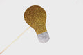 Gold Glitter Lightbulb Photo Booth Prop
