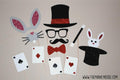Glitter Magician Photo Booth Props: Magic Party Decorations