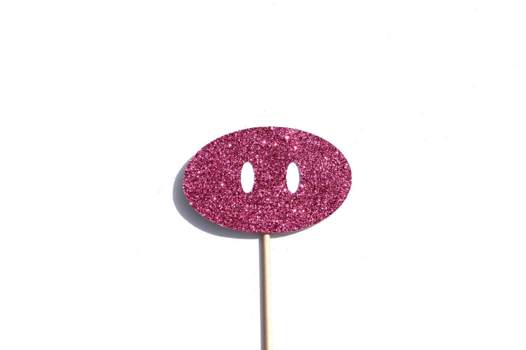 Pink Glitter Pig Snout Photo Booth Prop – Party Decoration