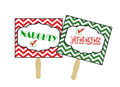 Naughty or Nice Photo Prop Signs - Holiday Photo Booth Props