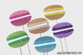 Macaron Photo Booth Props: Glitter Sweet Treats, Set of 6
