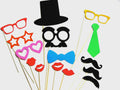 Photo Booth Props Set - 15 Piece Party Costume Props
