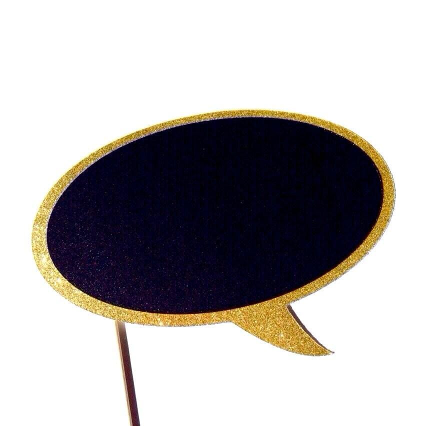 Glitter Chalkboard Photo Booth Prop - Speech Bubble, Party Decoration