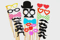 32 Brightly colored Photo Booth props on a stick - Parties, Birthdays, Weddings