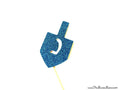 Blue Glitter Dreidel Photo Booth Prop – Hanukkah Party Decor