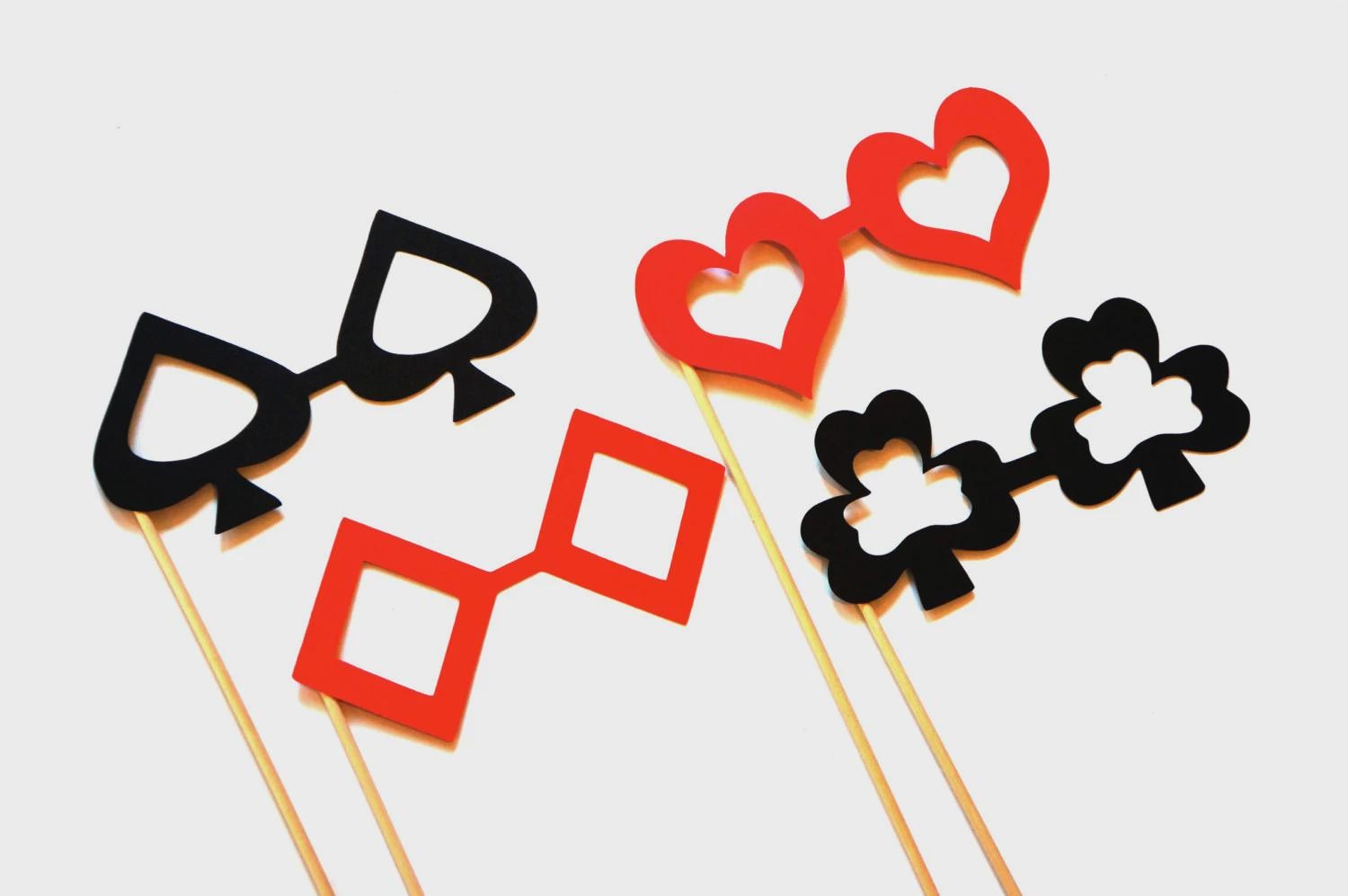 The Casino Glasses Collection - Set of  4 Photo Booth Props - Photobooth Props - Las Vegas