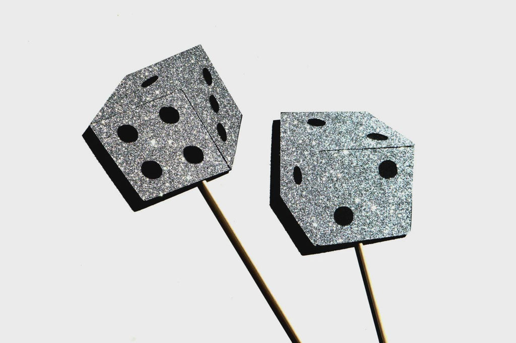 Glitter Dice Photo Booth Props - Set of 2 Party Decorations