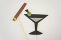 Photo Booth Props - Martini and Cigar - Set of 2 GLITTER Photobooth Props