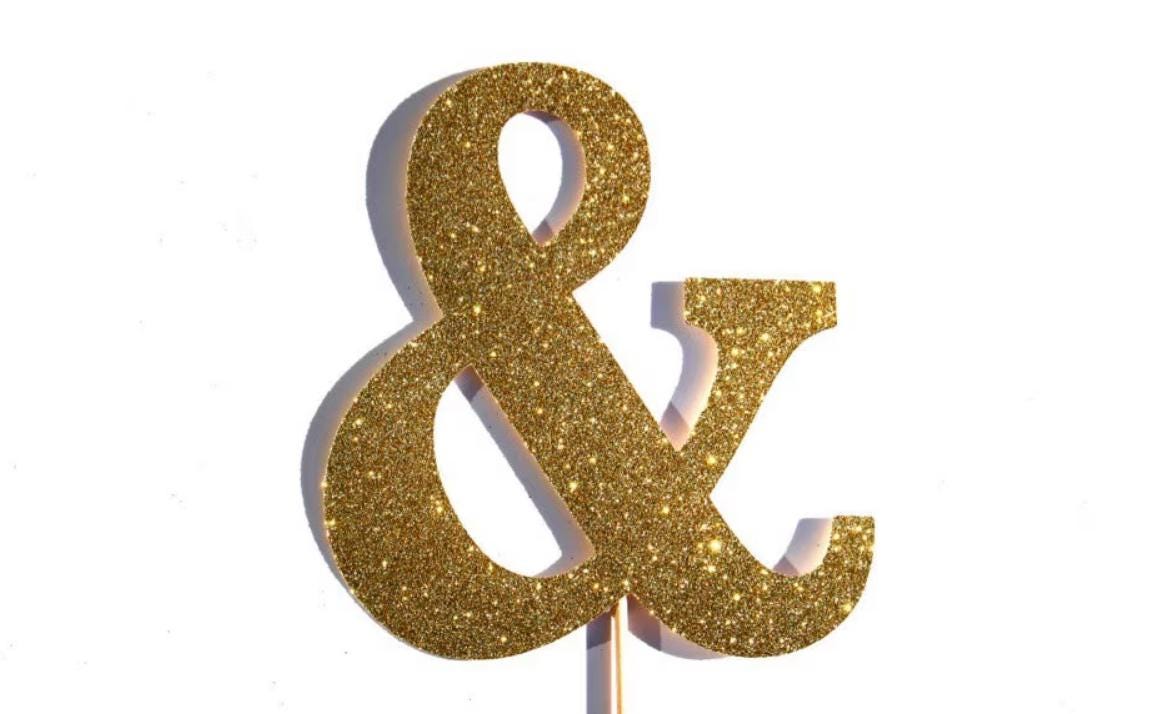 Ampersand Prop  ~ You Choose Glitter Color - Photo Booth Prop