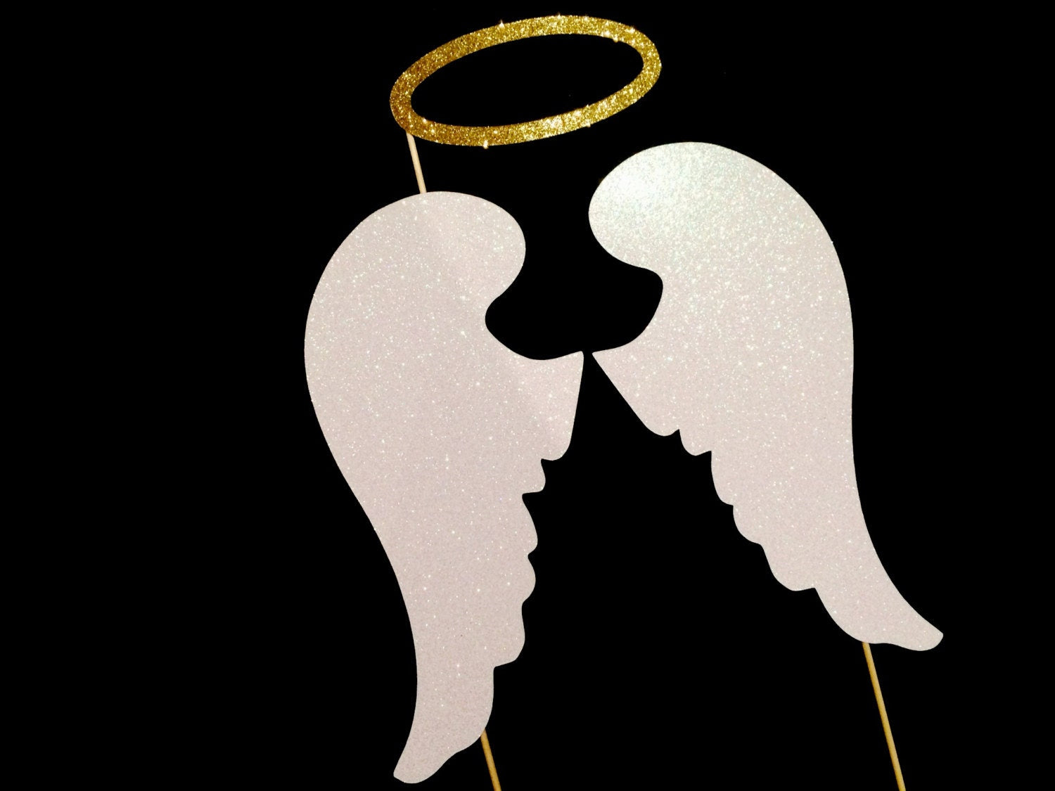 Glitter Angel Wings & Halo Photo Booth Props – Party Costume Set