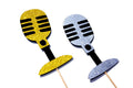 Photo Booth Props - GLITTER Vintage Microphones - Set of 2 - Silver and Gold GLITTER Photobooth Props