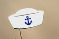 Photo Booth Props - Sailor Hat - Photobooth Props - White with Blue Anchor